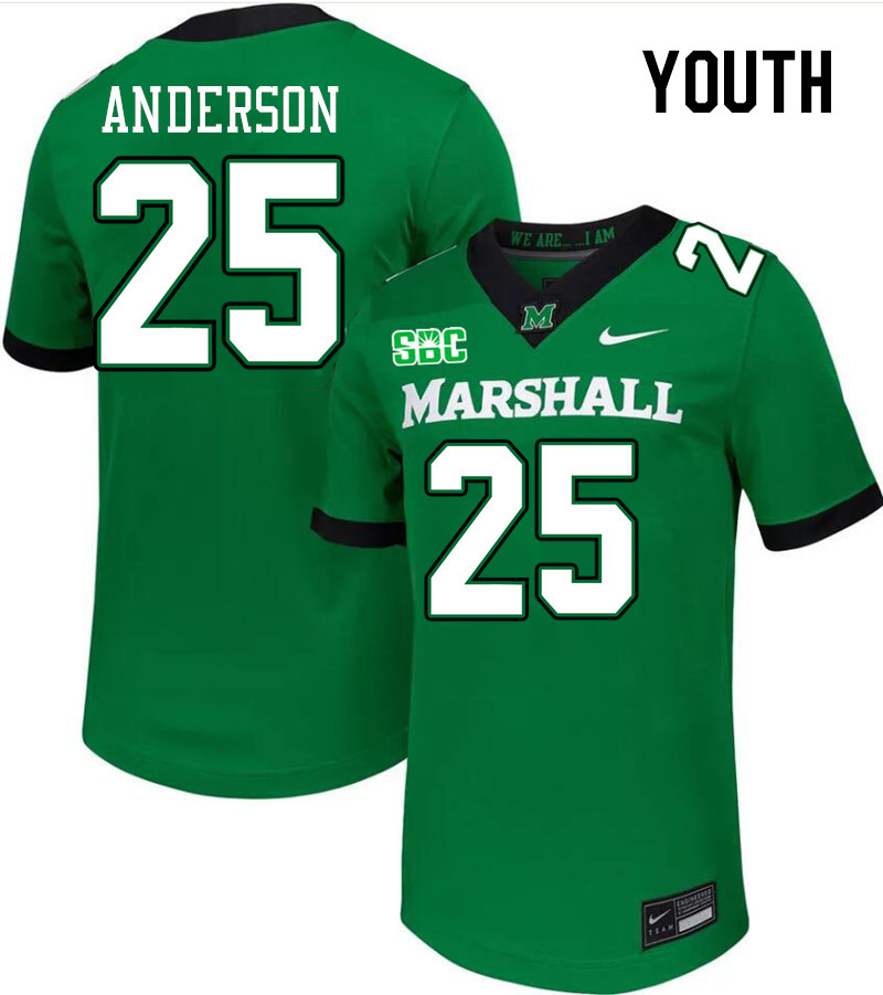 Youth #25 J'Coryan Anderson Marshall Thundering Herd SBC Conference College Football Jerseys Stitche